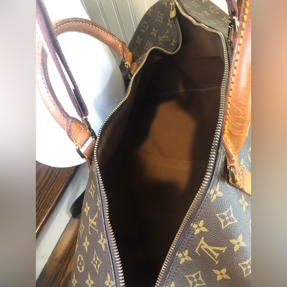 Authentic LOUIS VUITTON KeepAll LV 60 Weekend Shoulder Bag Crossbody Tote Duffle - Picture 4 of 16